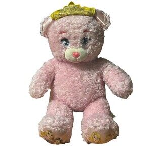 Build A Bear Disney Princess Pink Glitter 17" Plush Stuffed Animal w/ Tiara BAB